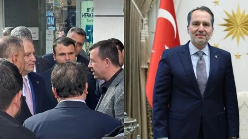 Pamuk, Erbakan ile birlikte esnaf ziyareti yaptı