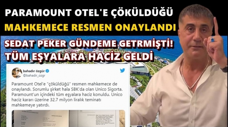 Paramount Otel i&ccedil;in flaş haciz kararı!..