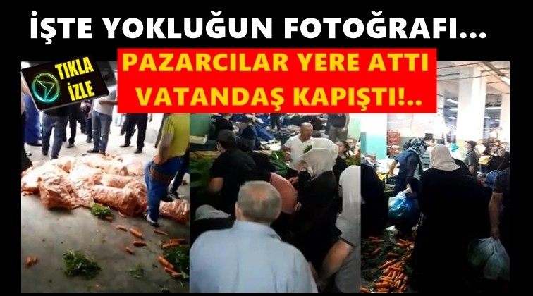 Pazarcıların yere d&ouml;kt&uuml;kleri kapışıldı!..