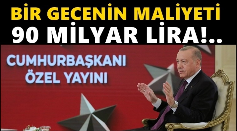 Bir gecenin&nbsp;faturası 90 milyar TL oldu!..