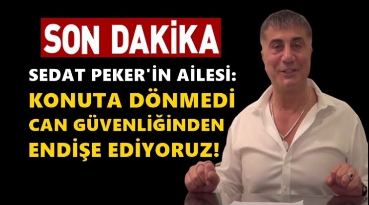 Peker'in ailesi: Can g&uuml;venliğinden endişe ediyoruz...