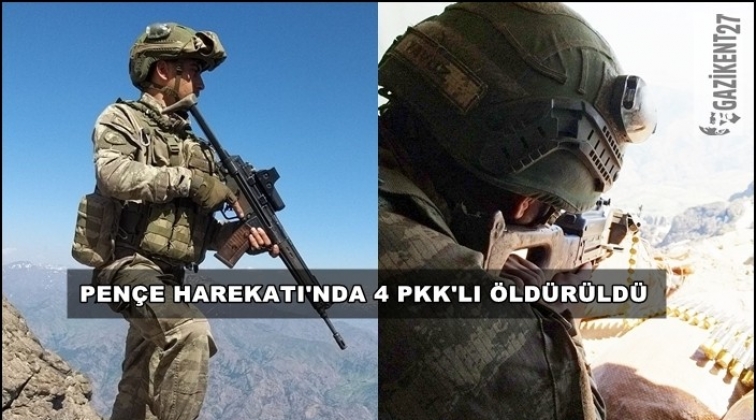 Pen&ccedil;e Harekatı&rsquo;nda 4 PKK&rsquo;lı ter&ouml;rist &ouml;ld&uuml;r&uuml;ld&uuml;