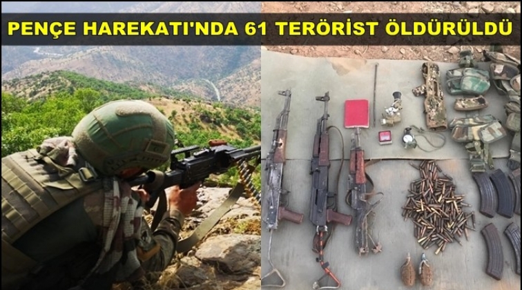 Pen&ccedil;e Harekatı'nda 61 ter&ouml;rist &ouml;ld&uuml;r&uuml;ld&uuml;