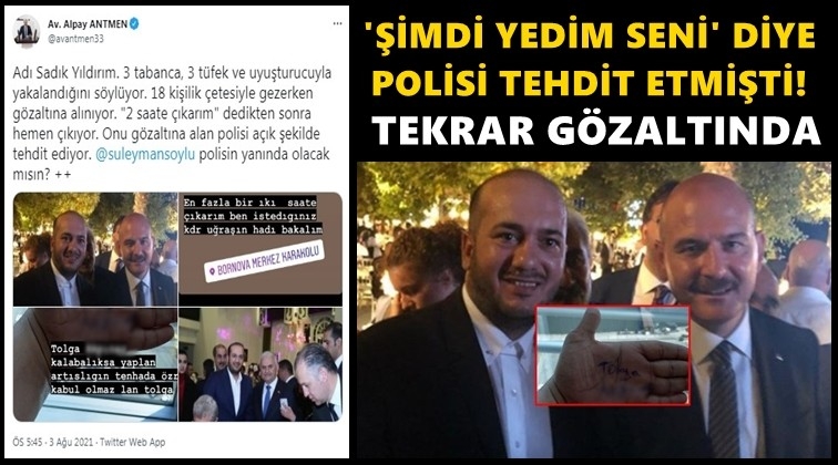 Polisi tehdit eden &ccedil;eteci tekrar g&ouml;zaltına alındı!