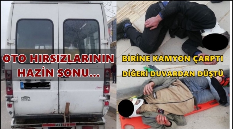 Polisten ka&ccedil;arken kamyon &ccedil;arptı!