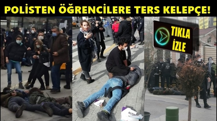 Polisten &ouml;ğrencilere ters kelep&ccedil;e...