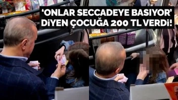 "Onlar seccadeye basıyor" diyen &ccedil;ocuğa 200 lira har&ccedil;lık!