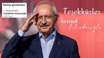 "Teşekk&uuml;rler Kılı&ccedil;daroğlu" Twitter'da ilk sırada