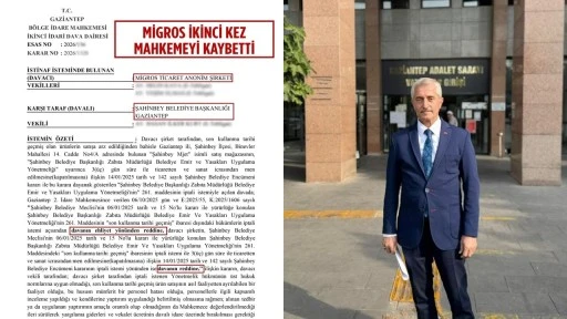 Şahinbey Belediyesi mahkemeyi ikinci kez kazandı 