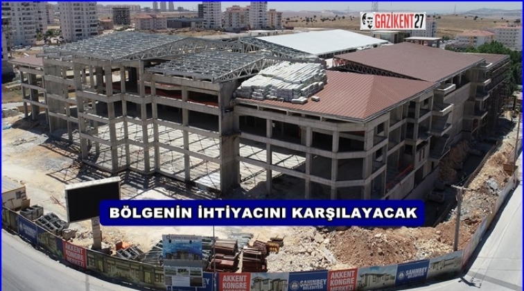 Şahinbey Kongre Merkezi hızla y&uuml;kseliyor