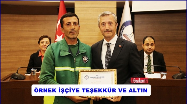 Şahinbey'de cefakar iş&ccedil;iye plaket