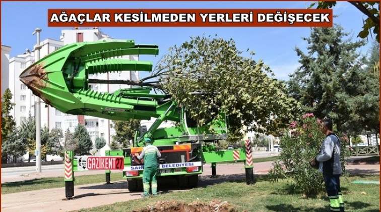 Şahinbey'den ağa&ccedil; taşıma makinası