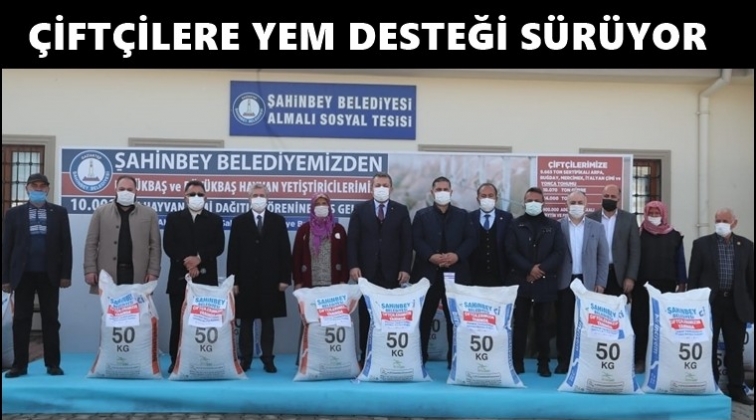 Şahinbey'den &ccedil;ift&ccedil;iye yem desteği...
