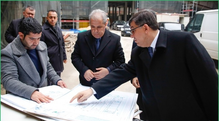 Sanat Merkezi inşaatını incelediler