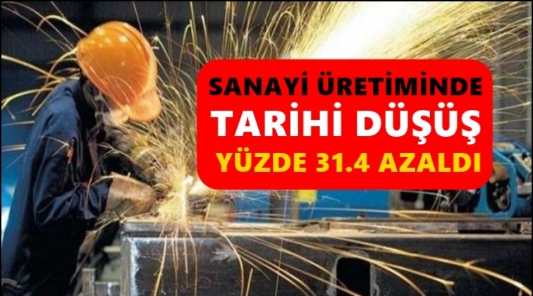 Sanayi &uuml;retiminde tarihi d&uuml;ş&uuml;ş!