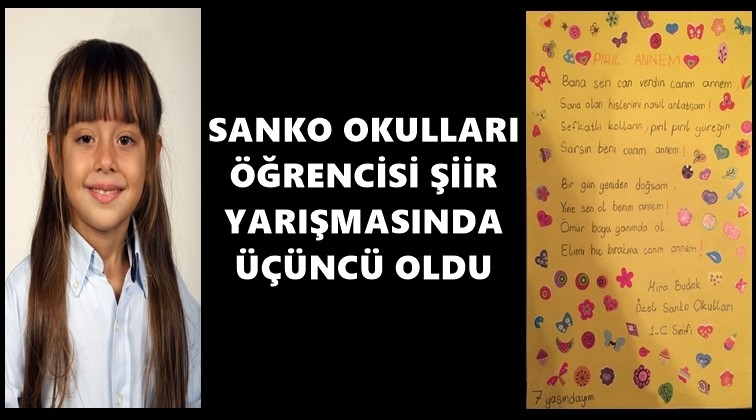Sanko Okulları &ouml;ğrencisi &uuml;&ccedil;&uuml;nc&uuml; oldu