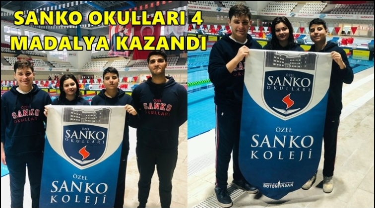 Sanko Okulları yüzmede 4 madalya kazandı...
