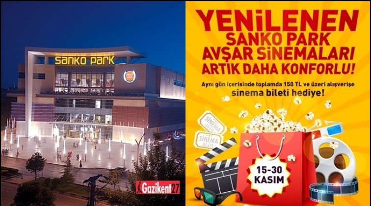 Sanko Park AVM&rsquo;de &uuml;cretsiz sinema bileti