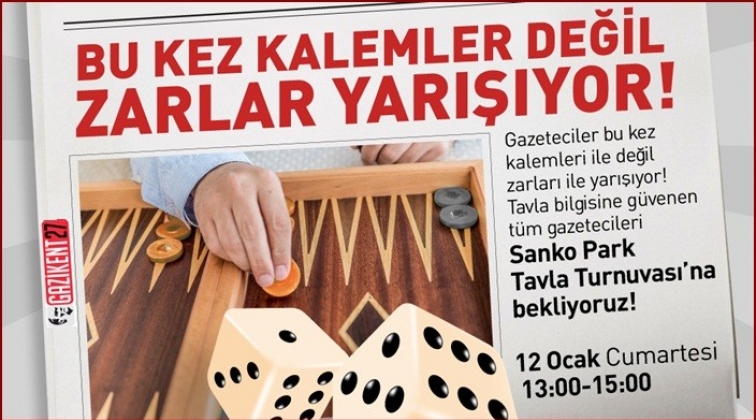 Sanko Park'tan gazetecilere &ouml;d&uuml;ll&uuml; tavla turnuvası