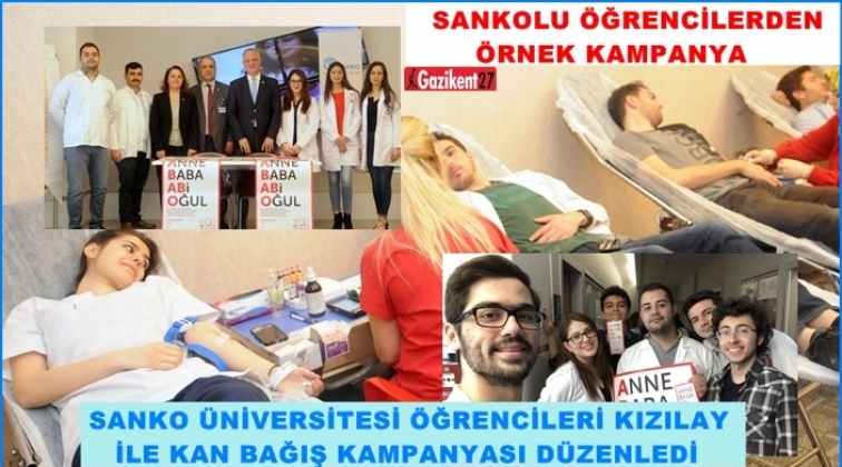 Sanko &Uuml;niversitesi &ouml;ğrencilerinden kan bağışı