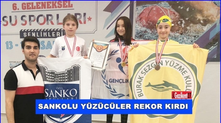 Sankolu yüzücüler rekor kırdı