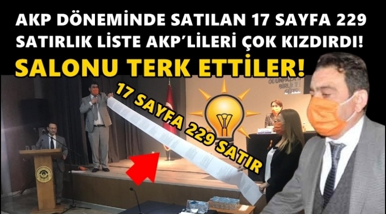 Satılan tesisler a&ccedil;ıklandı, AKP&rsquo;liler salonu terk etti!