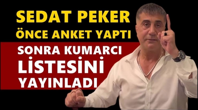 Sedat Peker kumarcıların listesini açıkladı!