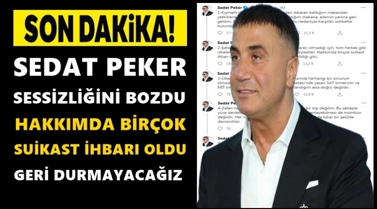 Sedat Peker geri d&ouml;nd&uuml;! İşte o tweetler...