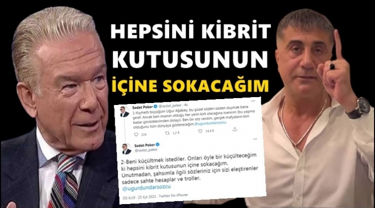 Sedat Peker: Hepsini kibrit kutusunun i&ccedil;ine sokacağım!