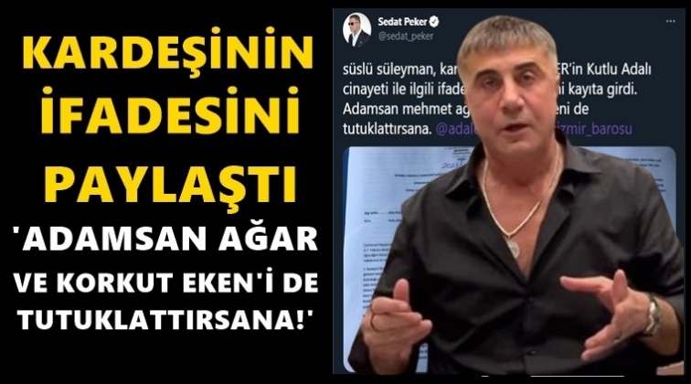 Sedat Peker, kardeşinin ifadesini paylaştı...