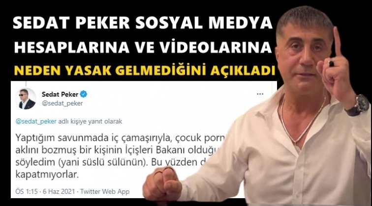 Sedat Peker, neden yasaklama gelmediğini açıkladı!