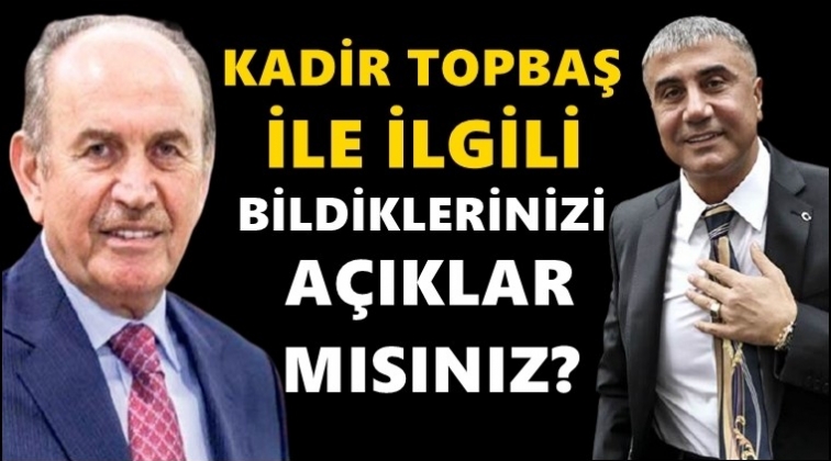 Sedat Peker'e 'Kadir Topbaş' &ccedil;ağrısı...