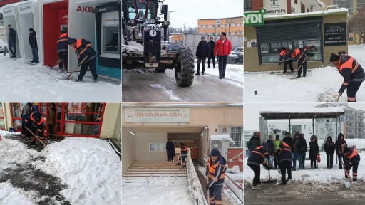 Şehitkamil'de yoğun kar mesaisi s&uuml;r&uuml;yor