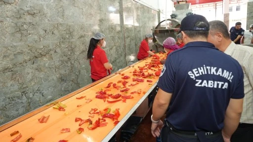 Şehitkamil'den salça ve biber denetimi