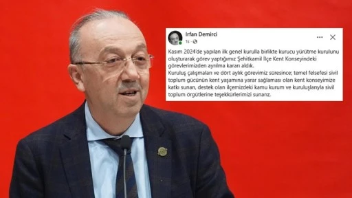 Şehitkamil Kent Konseyi Başkanı Demirci istifa etti!