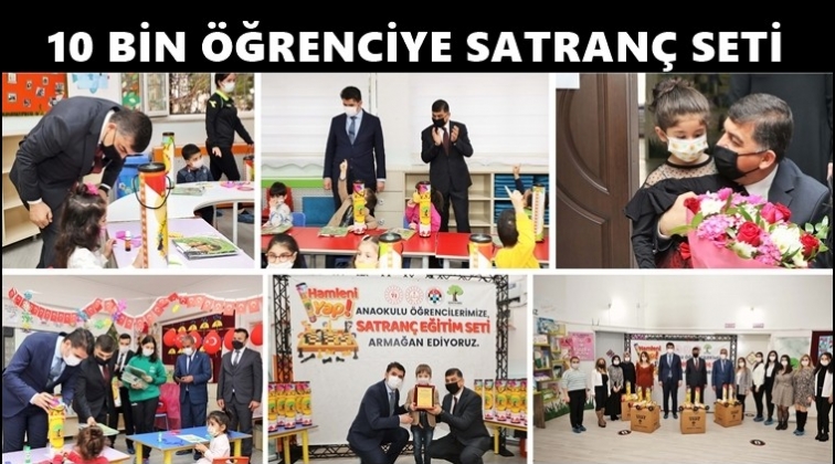 Şehitkamil'den 10 bin &ouml;ğrenciye satran&ccedil; seti