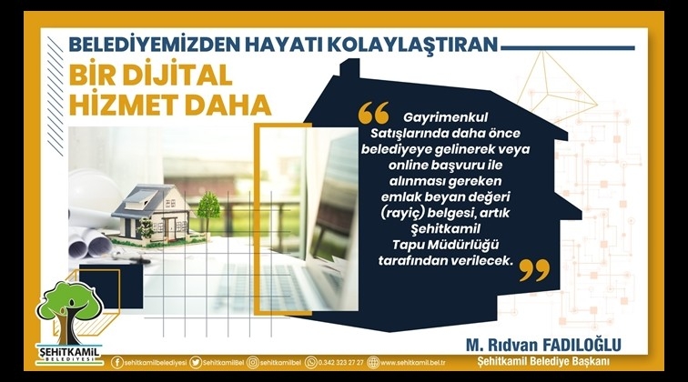 Şehitkamil'den dijital hizmet...