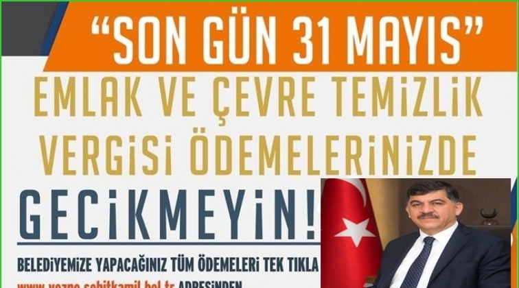 Şehitkamil'den vergi uyarısı