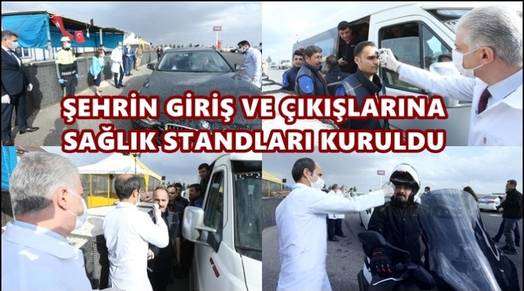 Şehrin giriş ve &ccedil;ıkışlarında sağlık stantları kuruldu