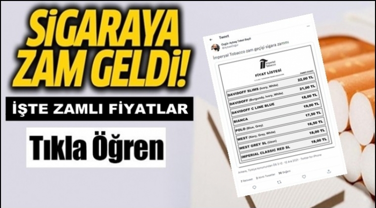 Sigarada bir gruba daha zam geldi!