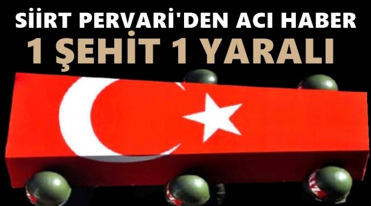 Siirt'ten acı haber!1 şehit, 1 yaralı...