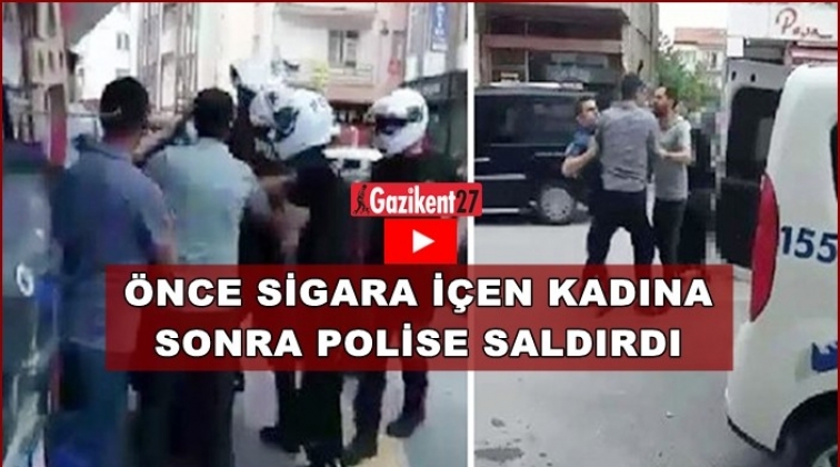 Sokakta sigara i&ccedil;en kadına dayak!