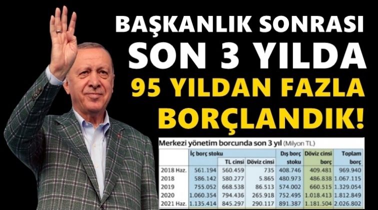 Son 3 yılda 95 yıldan fazla bor&ccedil;landık!