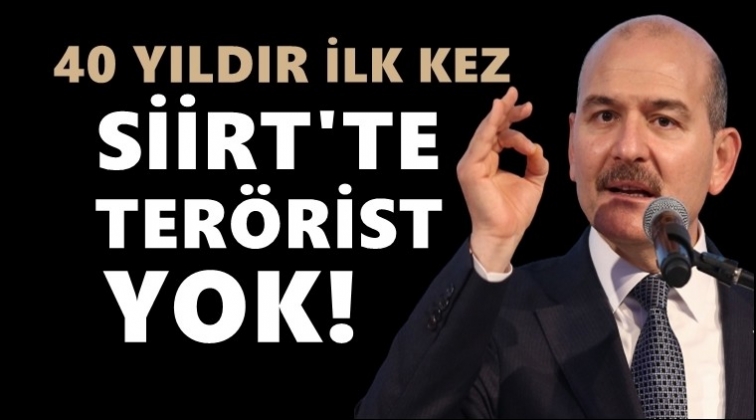 Soylu: 40 yıldır ilk kez Siirt&rsquo;te ter&ouml;rist yok!