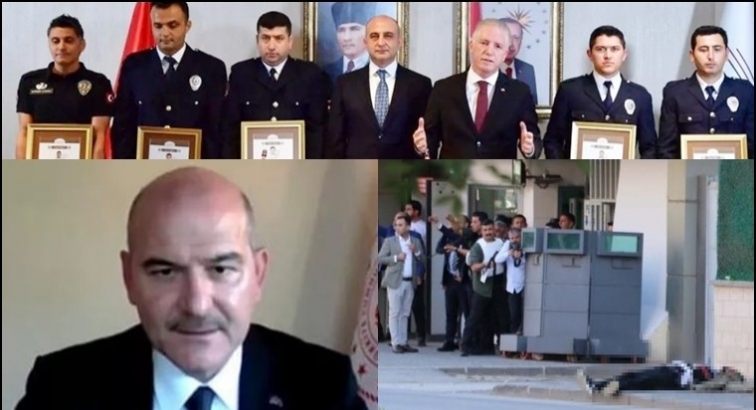 Soylu, Gaziantep'teki polisleri &ouml;d&uuml;llendirdi...