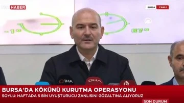 Soylu: Haftada 5 bin uyuşturucu satıcısını g&ouml;zaltına alıyoruz!