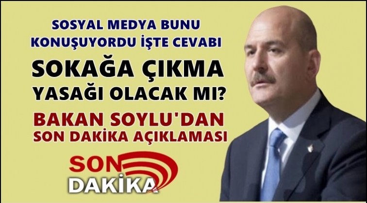 Soylu&rsquo;dan &lsquo;sokağa &ccedil;ıkma yasağı&rsquo; a&ccedil;ıklaması