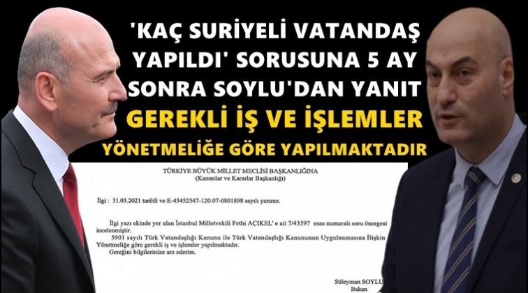 Soylu&rsquo;dan Suriyelilere vatandaşlık sorusuna ilgin&ccedil; yanıt!