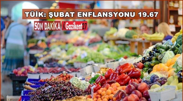 Şubat'ta enflasyon yüzde 19.67'ye geriledi