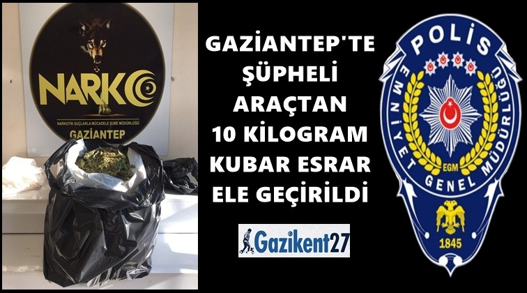 Ş&uuml;pheli ara&ccedil;tan 10 kilo esrar &ccedil;ıktı!